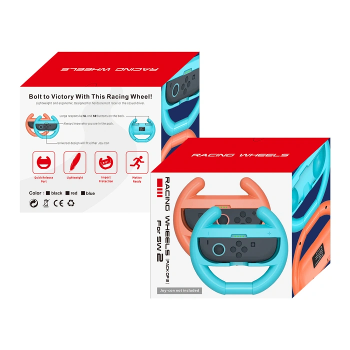 Kierownica wyścigowa do kontrolera Joy-Con Nintendo Switch  2 (opakowanie 2 szt.) - czarny