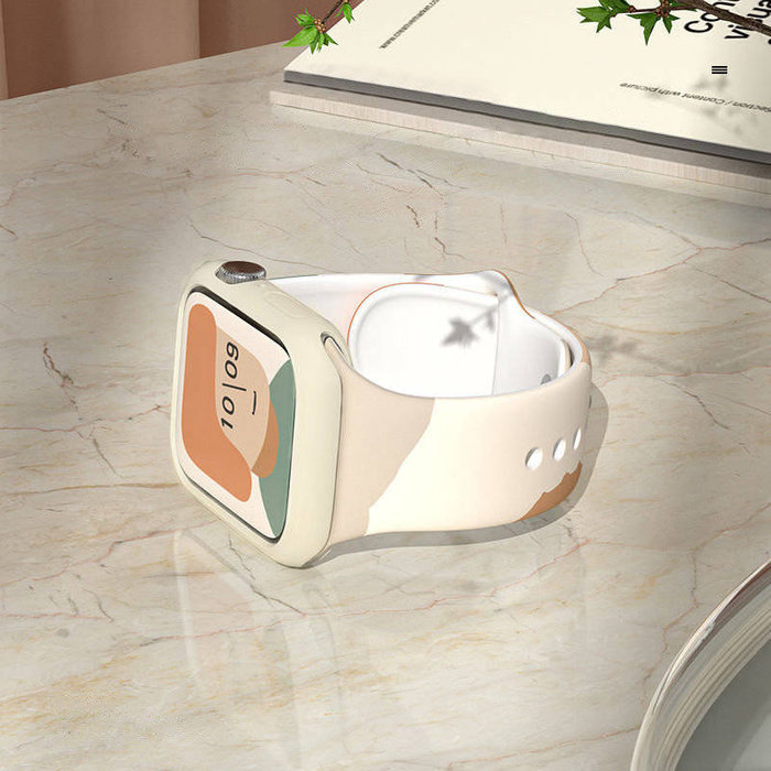 Strap Moro opaska do Apple Watch 7 / 6 / SE / 5 / 4 / 3 / 2 (45mm / 44mm / 42mm) silikonowy pasek bransoletka do zegarka wzór 5