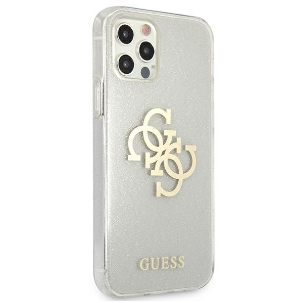 Etui GUESS Apple iPhone 12 Pro Max Glitter 4G Big Logo Bezbarwny Hardcase
