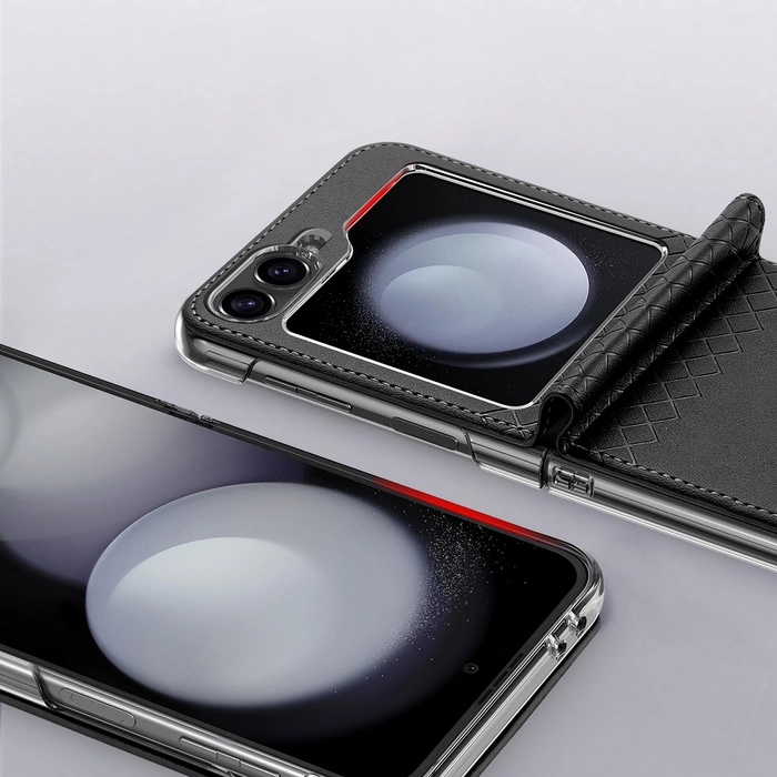 Etui Dux Ducis Bril skórzane na Samsung Galaxy Z Flip 6 - czarne