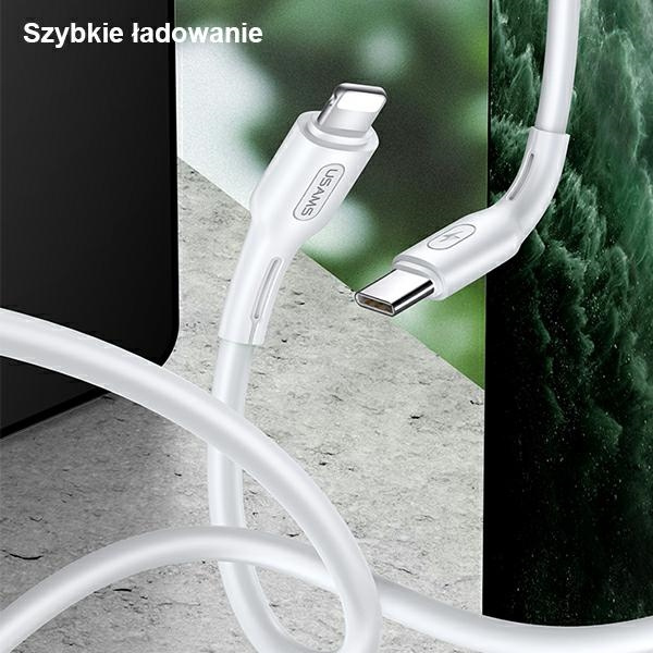 Kabel USAMS USB-C Apple Lightining U43 30W PD 1.2m Biały