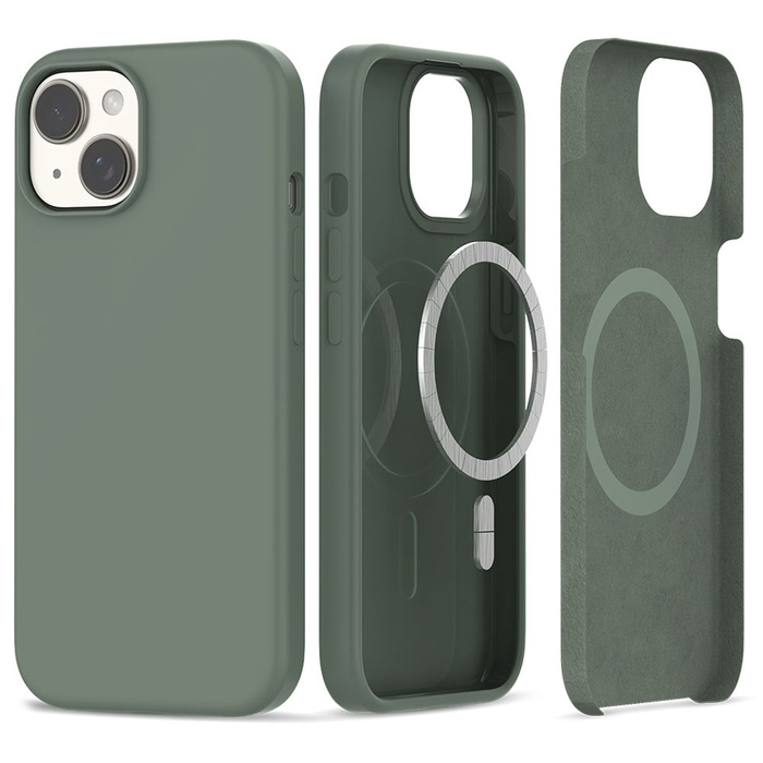 Etui Tech-protect Silicone Magsafe Iphone 15 Olive Case