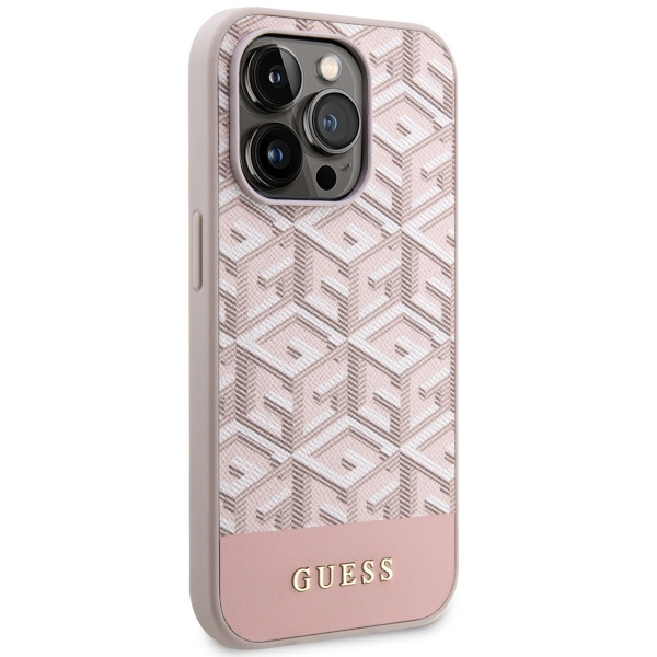 Etui Guess GUHMP14LHGCFSEP iPhone 14 Pro 6,1" różowy/pink hard case GCube Stripes MagSafe Case
