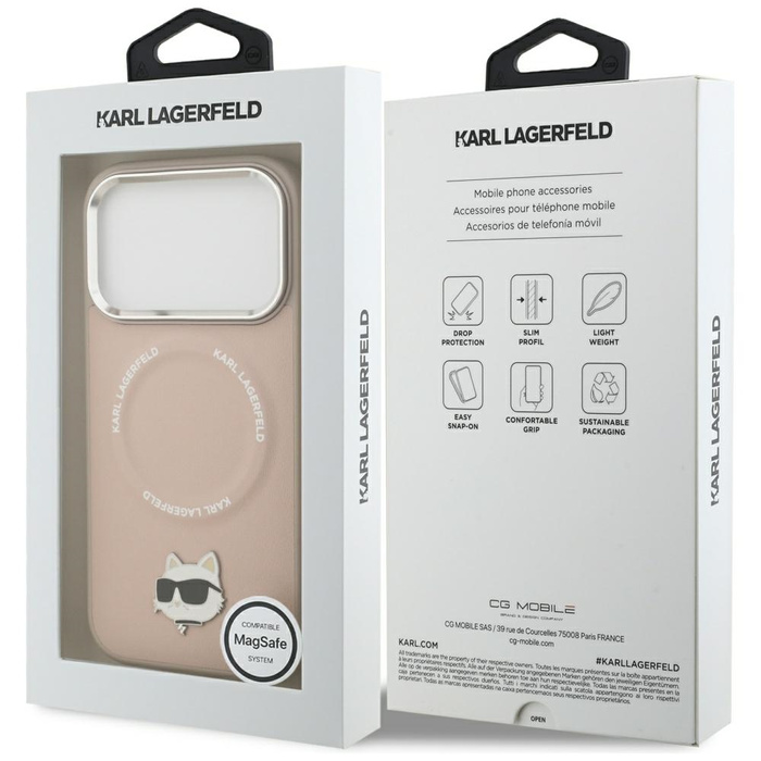 Etui Karl Lagerfeld Choupette Pin        MagSafe do iPhone 17 Pro Max różowy