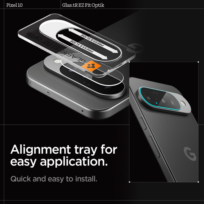 OSŁONA APARATU SPIGEN GOOGLE PIXEL 10  OPTIK GLAS.TR CAMERA PROTECTOR 2-PACK CRYSTAL CLEAR