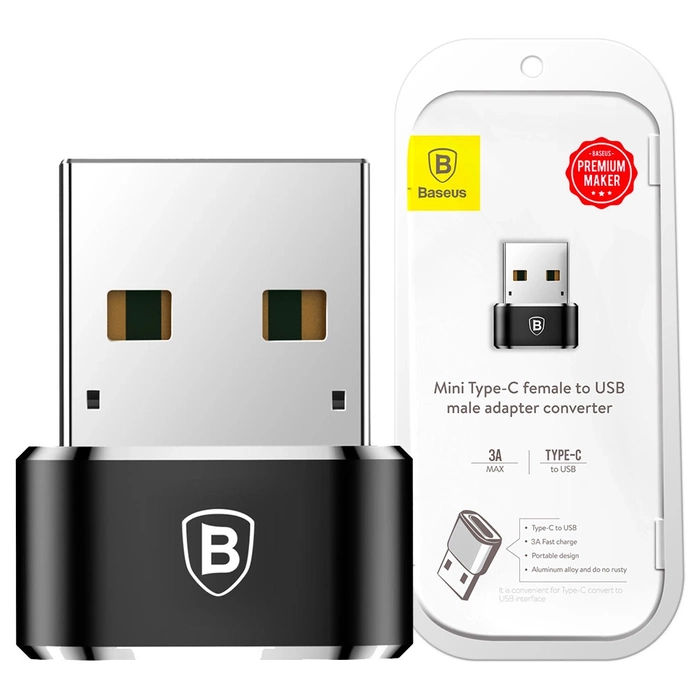 Baseus adapter przejściówka ze złącza USB Type-C na USB czarny (CAAOTG-01)