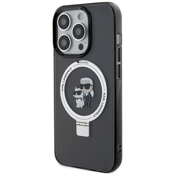 Etui Karl Lagerfeld KLHMP13LHMRSKCK iPhone 13 Pro 6.1" czarny/black hardcase Ring Stand Karl&Choupettte MagSafe Case