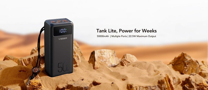 Powerbank Veger Tank Lite (W5001) PD QC3.0 5A 22,5W 50000 mAh czarny