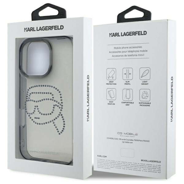Karl Lagerfeld KLHCP16XHKHDCELK iPhone    16 Pro Max 6.9" czarny/black hardcase IML Rhinestones Karl Head