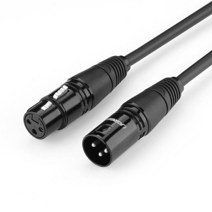 Ugreen przedłużacz kabel audio przewód mikrofonowy do mikrofonu XLR (żeński) - XLR (męski) 1 m (AV130)
