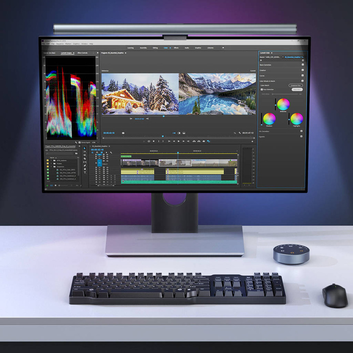 Choetech Elesense biurowa bezprzewodowo sterowana lampka LED oświetlenie na monitor czarny (E1129)