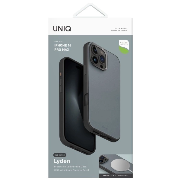 Etui UNIQ Lyden DS iPhone 16 Pro Max 6.9" Magclick Charging niebiesko-czarny/washed blue-black
