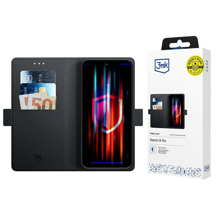 Etui 3MK Wallet Case do Xiaomi 14 Pro czarny
