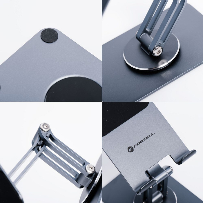 Uchwyt na telefon / tablet biurkowy składany Forcell F-Grip Fold Stand 2 360 szary