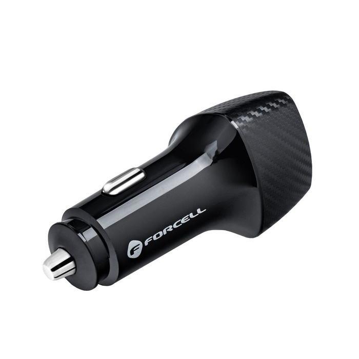 FORCELL F-ENERGY Carbon CC50-2A ładowarka samochodowa 2 x USB A QC3.0 3A 36W czarna