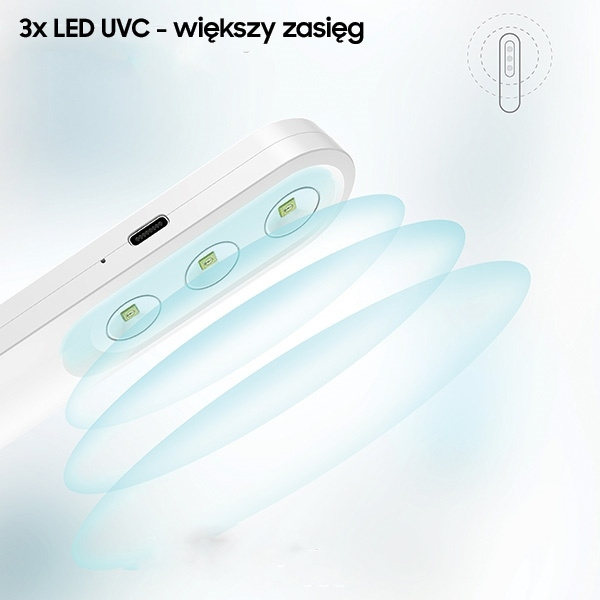 Lampa Dezynfekująca UNIQ LYFRO Beam Mini UV-C Ręczna Sterylizator Biały