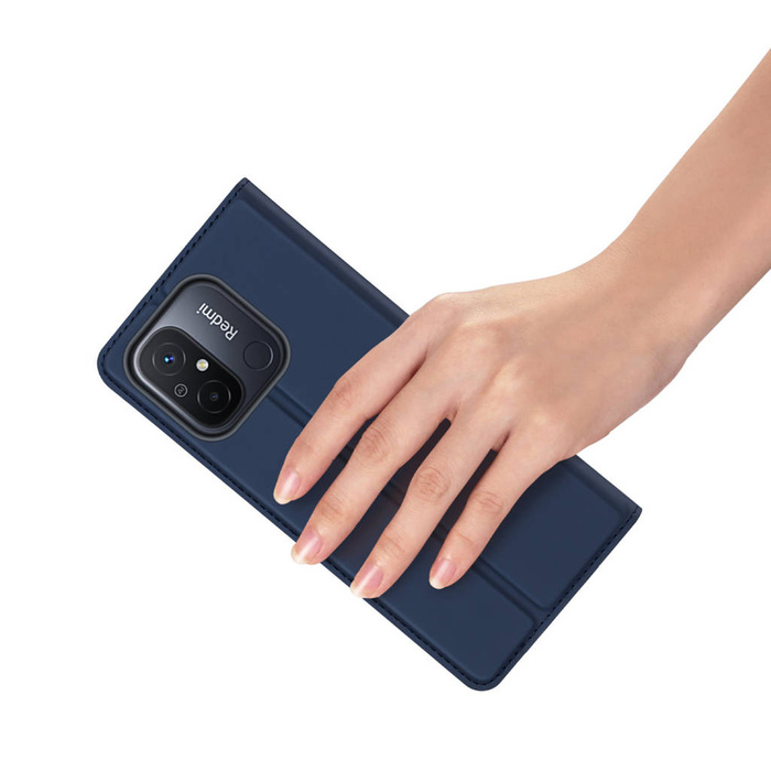 Etui Dux Ducis Skin Pro etui do Xiaomi Redmi 11A / Poco C55 / Redmi 12C pokrowiec z klapką portfel na kartę podstawka niebieskie Case