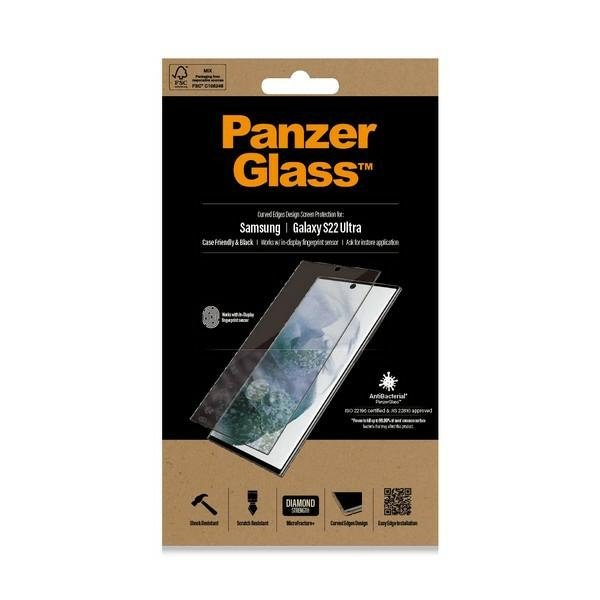 PanzerGlass E2E Microfracture Sam S22 Ultra G908 Case Friendly AntiBacterial czarny/black 7295