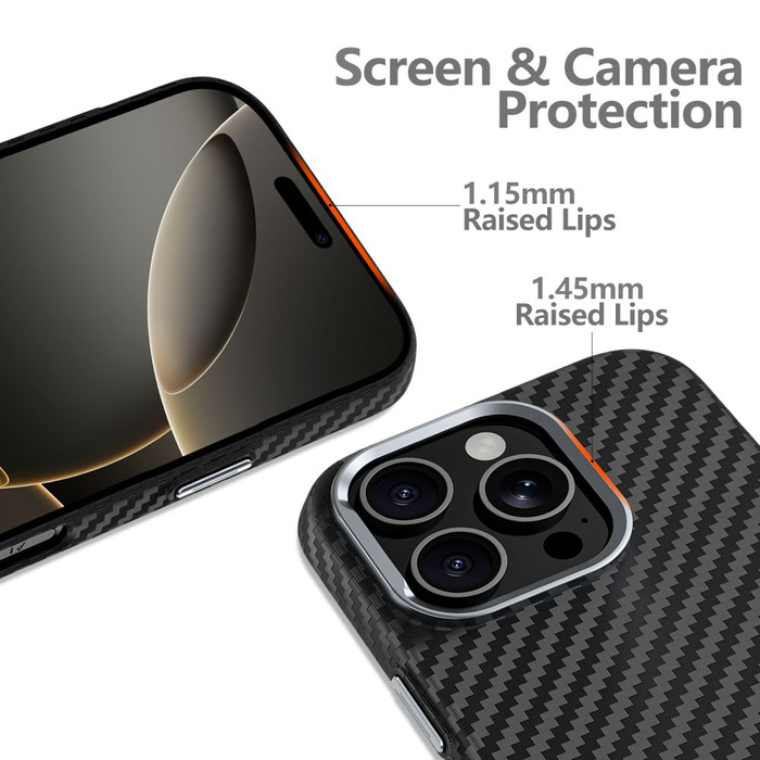 TECH-PROTECT ION CARBON MAGSAFE IPHONE 16 BLACK/SILVER