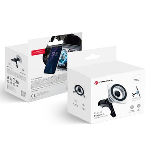 Uchwyt na telefon do samochodu magnetyczny zgodny z MagSafe Forcell F-Grip MagPro do kratki czarny