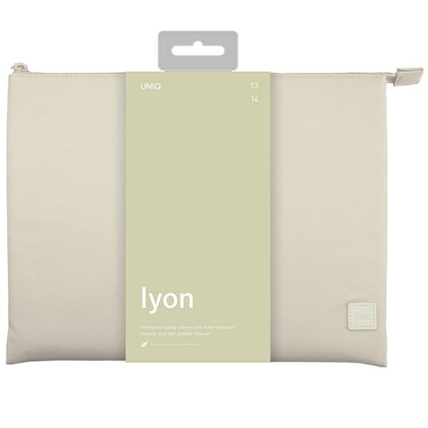 Etui UNIQ etui Lyon laptop Sleeve 14" beżowy/seasalt light beige Waterproof RPET