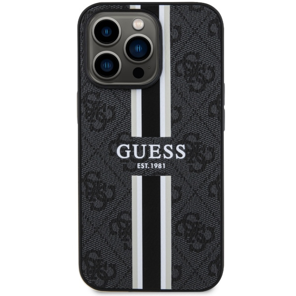 Etui Guess GUHMP13LP4RPSK iPhone 13 Pro / 13 6,1" czarny/black hardcase 4G Printed Stripes MagSafe Case