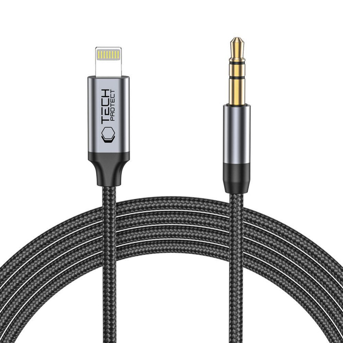 KABEL TECH-PROTECT ULTRABOOST LIGHTNING TO AUX MINI JACK 3.5MM CABLE 100CM BLACK