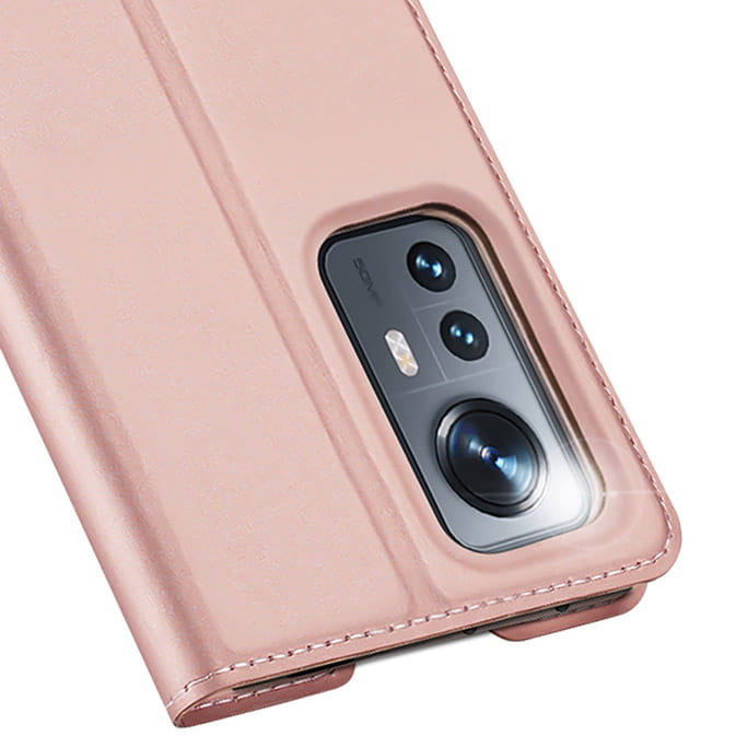 Etui z klapką, portfelem i podstawką Dux Ducis Skin Pro do Xiaomi Poco M6 Pro / Redmi 12 / Redmi 12R - różowe