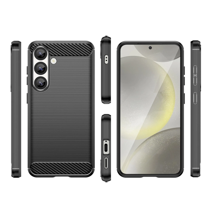 Etui Carbon Case elastyczne silikonowe na Xiaomi 15 Pro - czarne