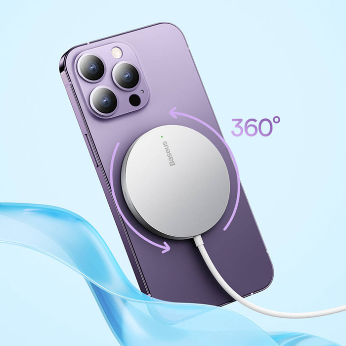 Baseus Simple Mini3 ładowarka indukcyjna 15W srebrny