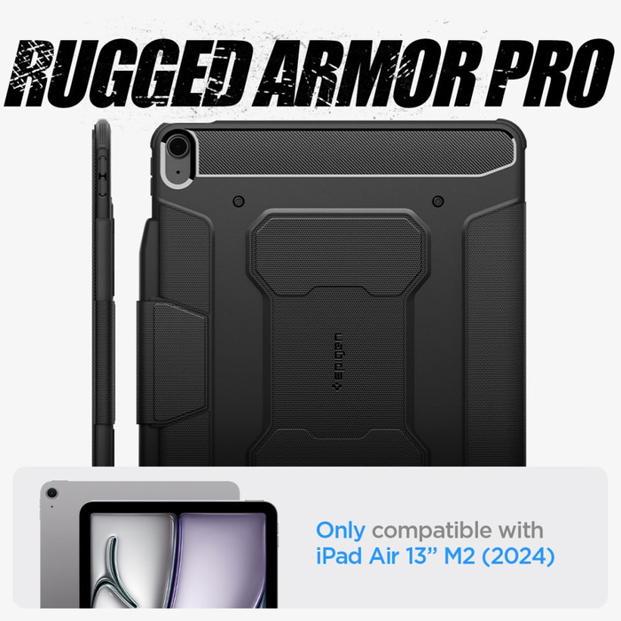 ETUI SPIGEN RUGGED ARMOR ”PRO” IPAD AIR 13 2024 BLACK