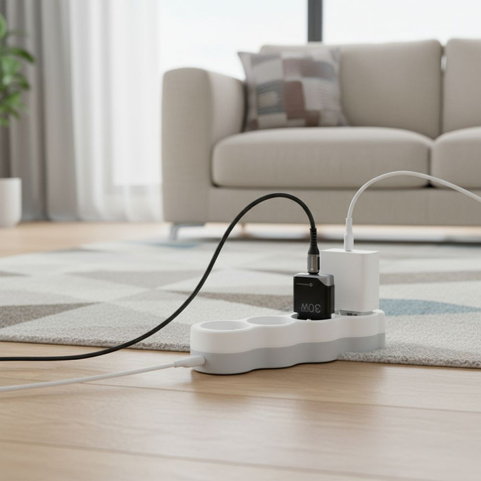 Ładowarka sieciowa do telefonu Forcell F-Energy Ultra Slim GaN III USB C PD QC4.0 3A 30W B130101-E czarna