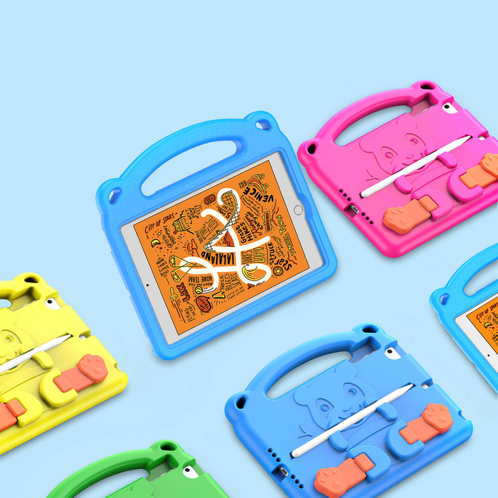 Dux Ducis Panda bezpieczne dla dzieci dziecięce miękkie etui do iPad mini 5 / 4 / 3 / 2 / 1 z miejscem na rysik żółty