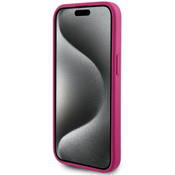 Etui Guess GUHCP15SPS4DGPP iPhone 15 6.1" różowy/pink hardcase Strass Metal Logo