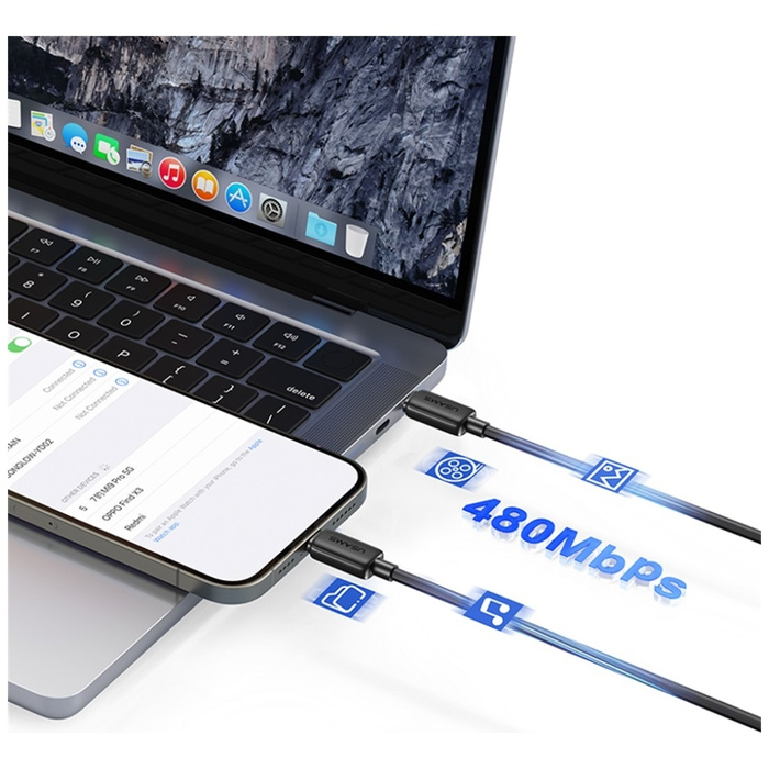 Kabel USAMS KY 60W USB-C do USB-C 3m US-SJ701 Czarny