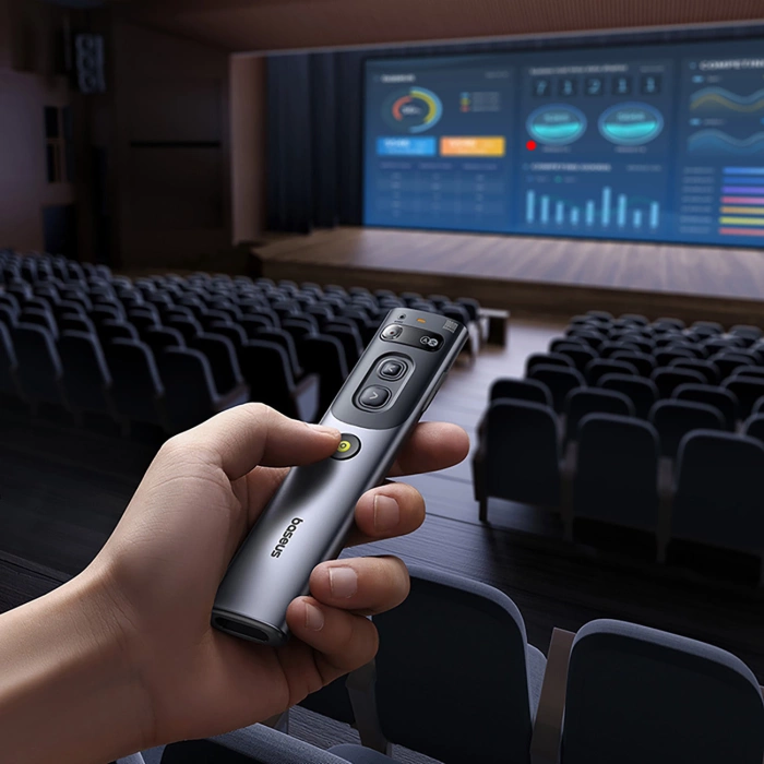 Wskaźnik laserowy Baseus Orange Dot z AI i automatycznym tłumaczeniem - szary (z akumulatorem)