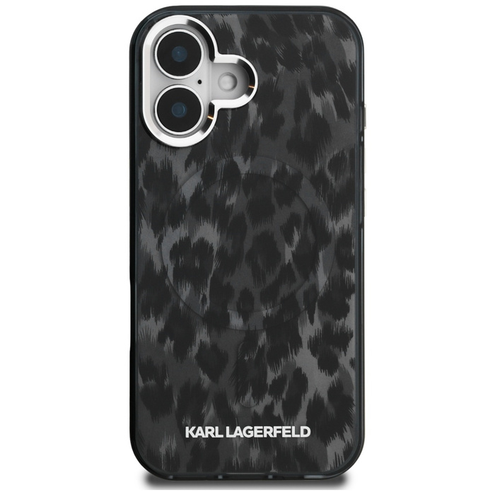 Etui Karl Lagerfeld IML Leopard Pattern  MagSafe do iPhone 16 czarny