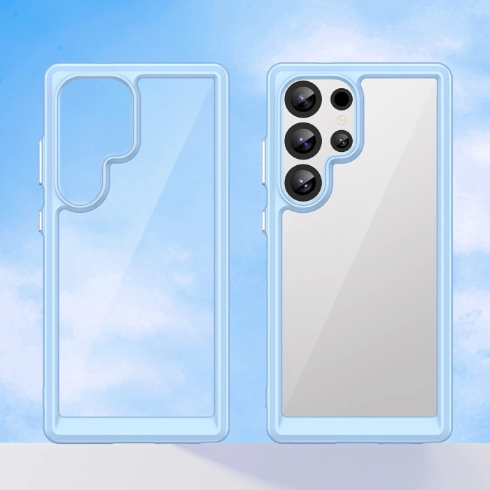 Etui silikonowe Outer Space Case z żelową ramką do Samsung Galaxy S25 Ultra - niebieskie