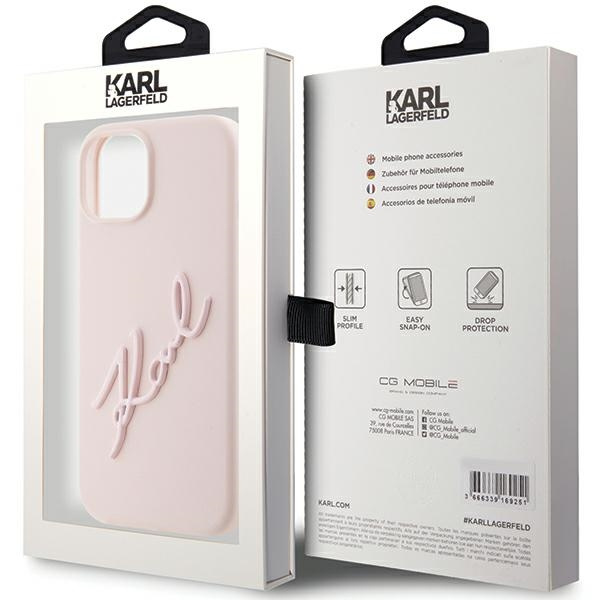 Etui Karl Lagerfeld KLHCP15SSKSBMCP iPhone 15 6.1" różowy/pink hardcase Silicone Karl Script Case