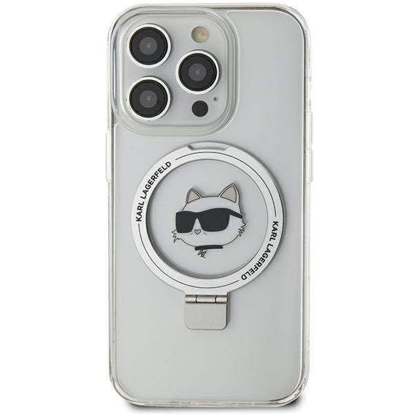 Etui Karl Lagerfeld KLHMP15XHMRSCHH iPhone 15 Pro Max 6.7" biały/white hardcase Ring Stand Choupette Head MagSafe Case