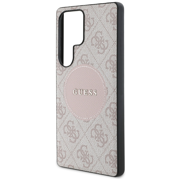 Etui Guess 4G Round Patch Classic Logo    MagSafe do Samsung Galaxy S25 Ultra różowy