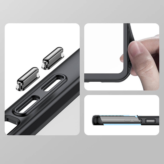 Outer Space Case etui Samsung Galaxy S23+ pokrowiec z elastyczną ramką czarne