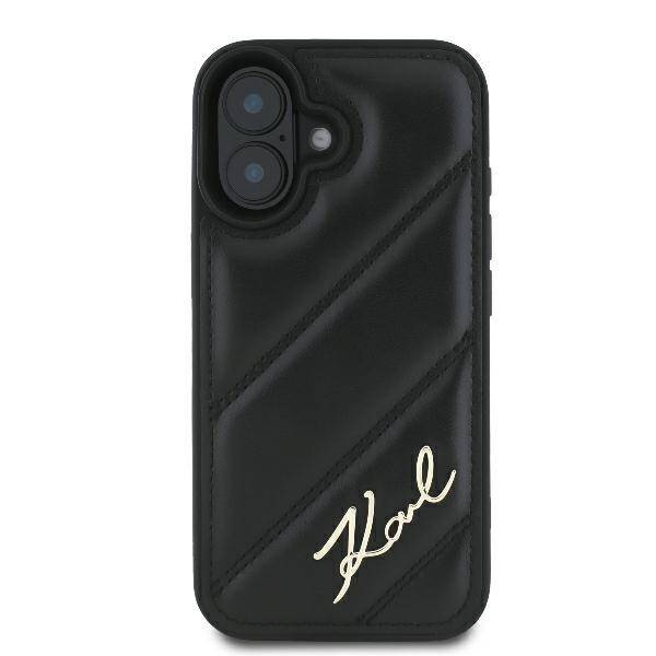 Etui Karl Lagerfeld iPhone 16 6.1" czarny/black hardcase Quilted Signature