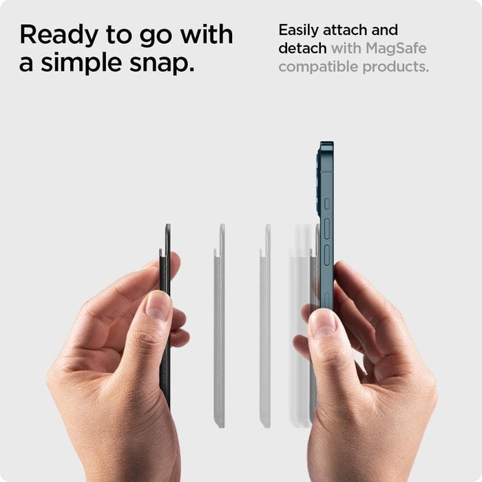 PORTFEL MAGSAFE SPIGEN VALENTINUS UNIWERSALNY CARD HOLDER CZARNY