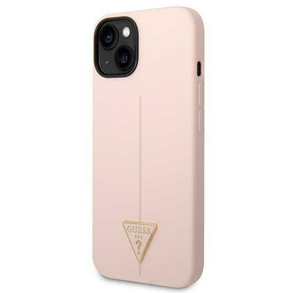 Etui GUESS Apple iPhone 14 Silicone Triangle Różowy Hardcase
