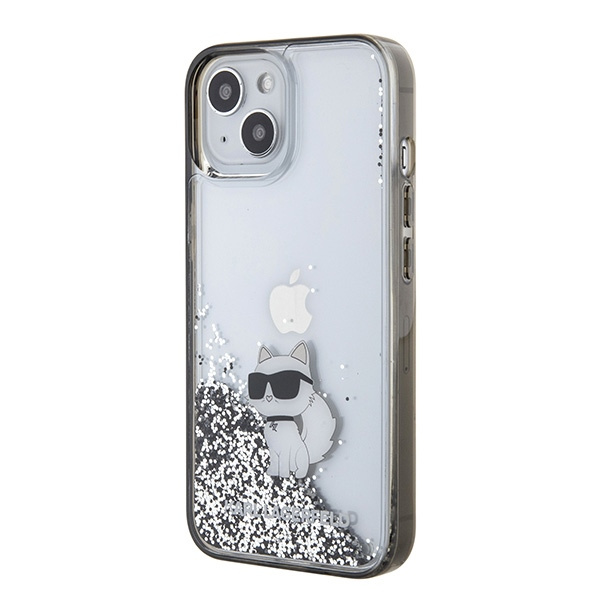 Etui Karl Lagerfeld KLHCP15SLKCNSK iPhone 15 6.1" transparent hardcase Liquid Glitter Choupette Case