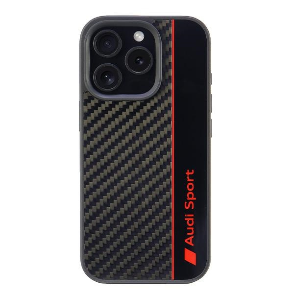 Audi Carbon Fiber Stripe iPhone 16 Pro 6.3" czarny/black hardcase AUS-TPUPCIP16P-R8/D1-BK