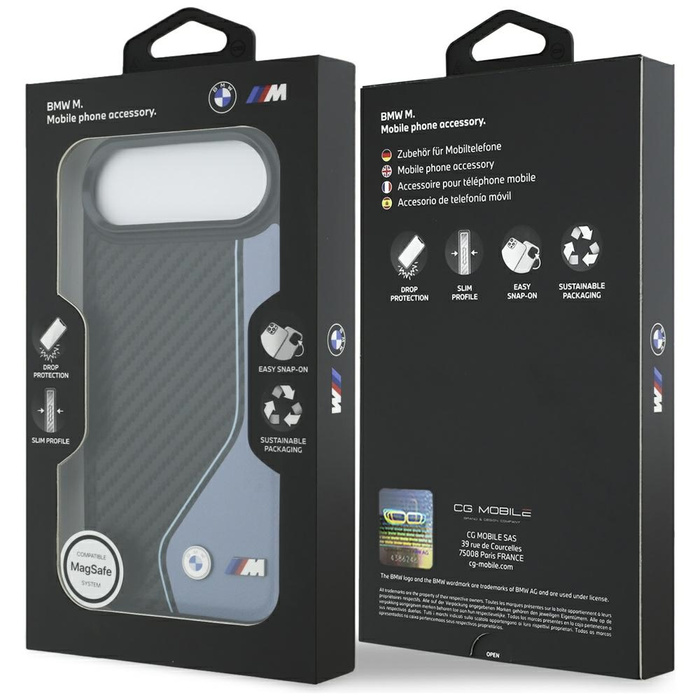 Etui BMW M Carbon Logo MagSafe do iPhone Air niebieski