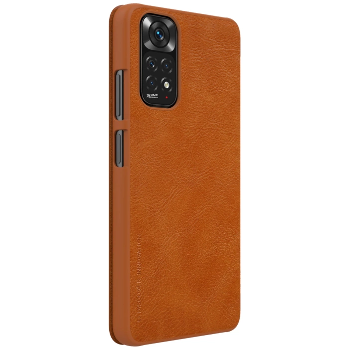 Nillkin Qin skórzana kabura etui Xiaomi Redmi Note 11S / Note 11 brązowy