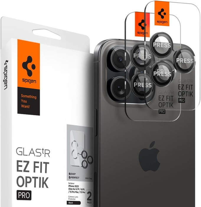 Osłona Aparatu Spigen Optik.tr ”ez Fit” Camera Protector 2-pack IPHONE 14 PRO / MAX / 15 PRO / MAX / 16 PRO / MAX / 17 PRO / MAX BLACK